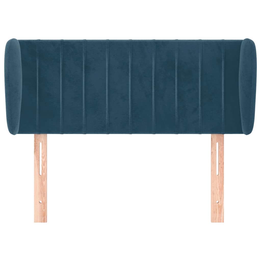 vidaXL Kopfteil mit Ohren Dunkelblau 103x23x78/88 cm Samt