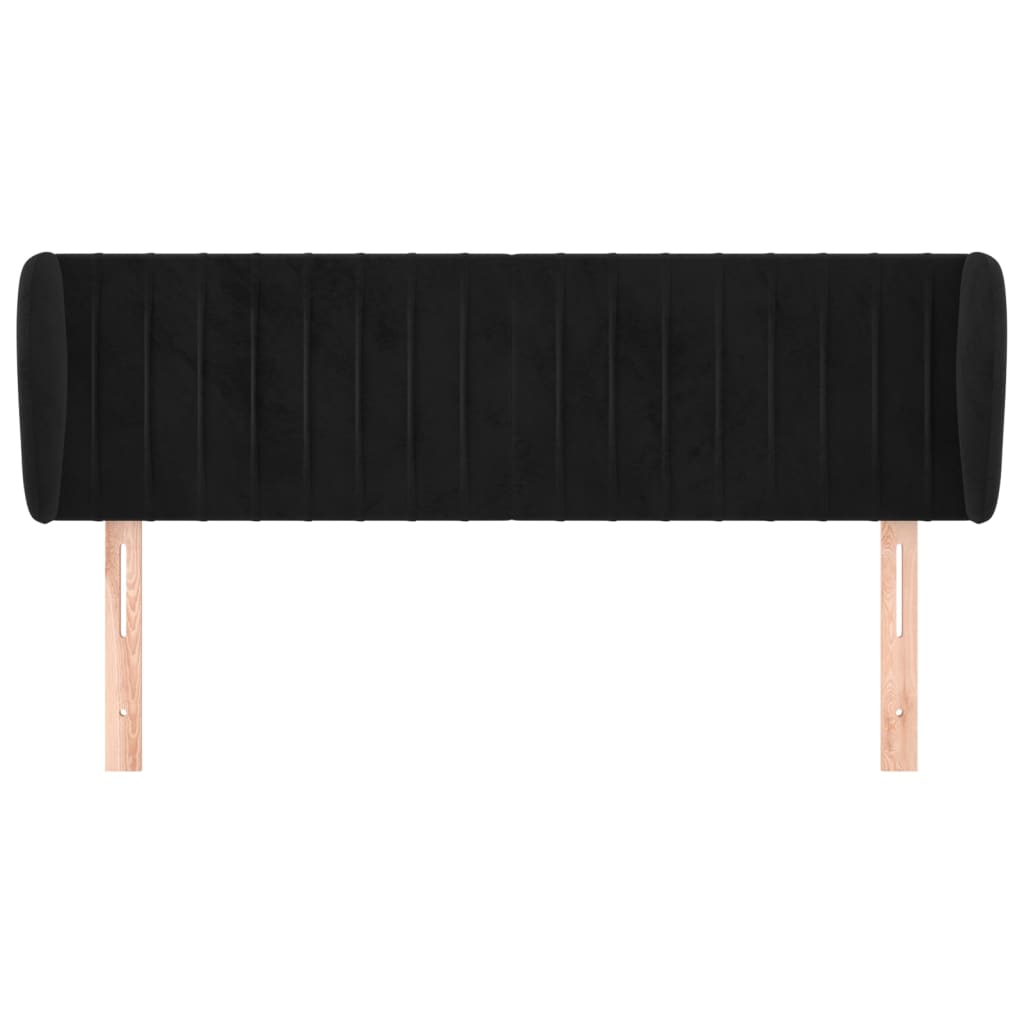 vidaXL Kopfteil mit Ohren Schwarz 147x23x78/88 cm Samt
