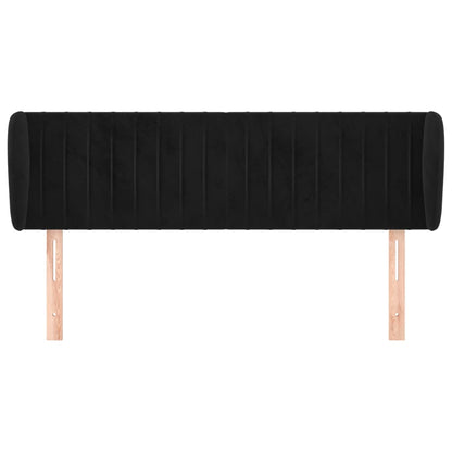 vidaXL Kopfteil mit Ohren Schwarz 147x23x78/88 cm Samt