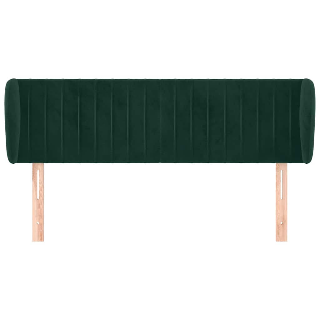 vidaXL Kopfteil mit Ohren Dunkelgrün 147x23x78/88 cm Samt