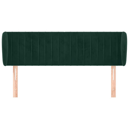 vidaXL Kopfteil mit Ohren Dunkelgrün 147x23x78/88 cm Samt