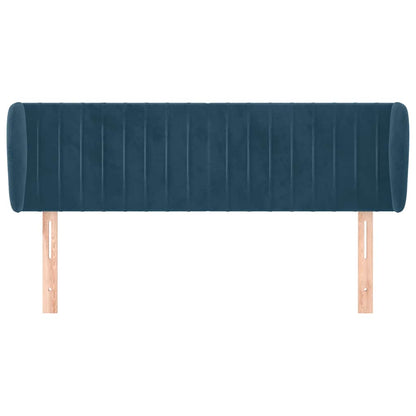 vidaXL Kopfteil mit Ohren Dunkelblau 147x23x78/88 cm Samt