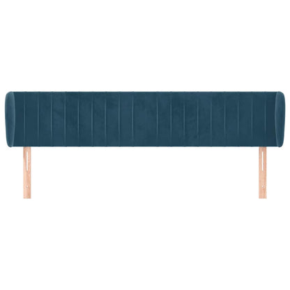 vidaXL Kopfteil mit Ohren Dunkelblau 163x23x78/88 cm Samt