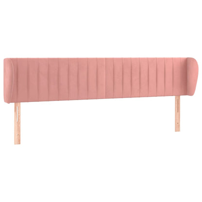 vidaXL Kopfteil mit Ohren Rosa 163x23x78/88 cm Samt