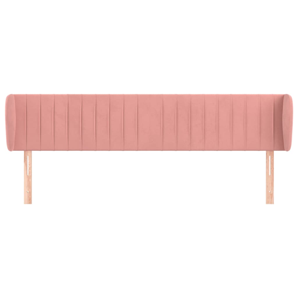 vidaXL Kopfteil mit Ohren Rosa 163x23x78/88 cm Samt