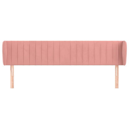 vidaXL Kopfteil mit Ohren Rosa 163x23x78/88 cm Samt