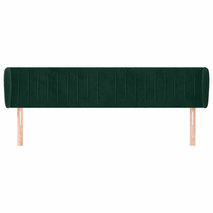 vidaXL Kopfteil mit Ohren Dunkelgrün 183x23x78/88 cm Samt
