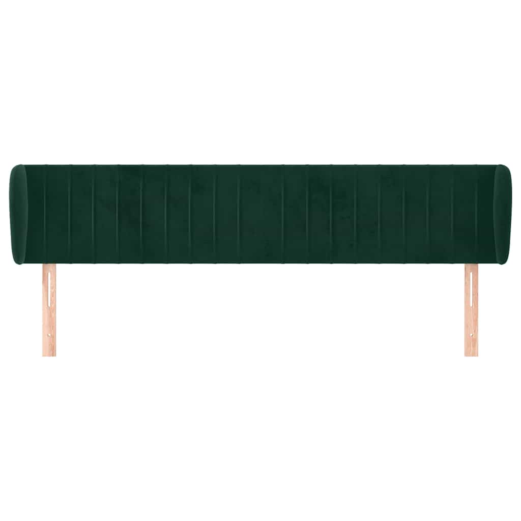 vidaXL Kopfteil mit Ohren Dunkelgrün 203x23x78/88 cm Samt