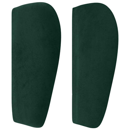 vidaXL Kopfteil mit Ohren Dunkelgrün 203x23x78/88 cm Samt