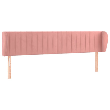 vidaXL Kopfteil mit Ohren Rosa 203x23x78/88 cm Samt