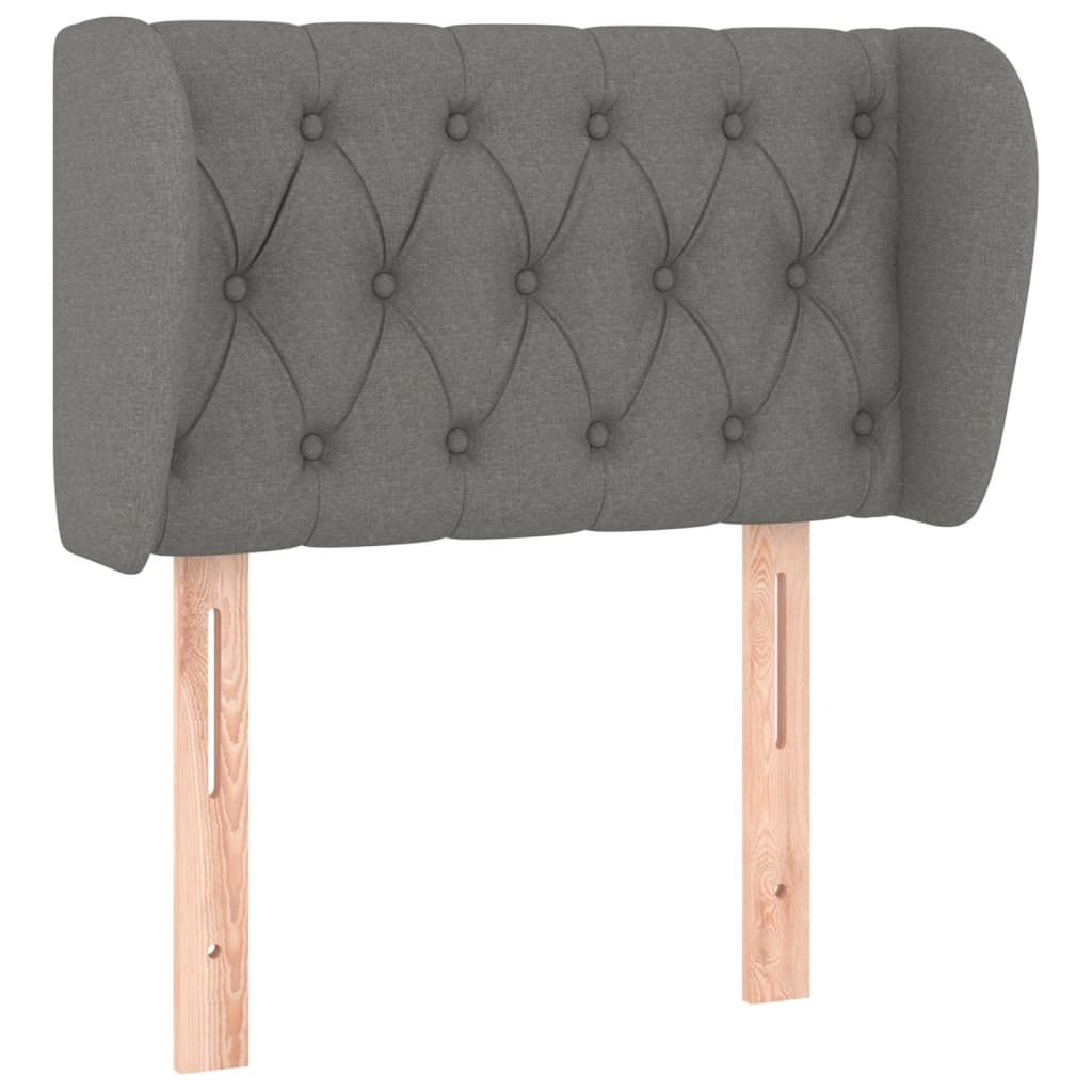 vidaXL Kopfteil mit Ohren Dunkelgrau 83x23x78/88 cm Stoff