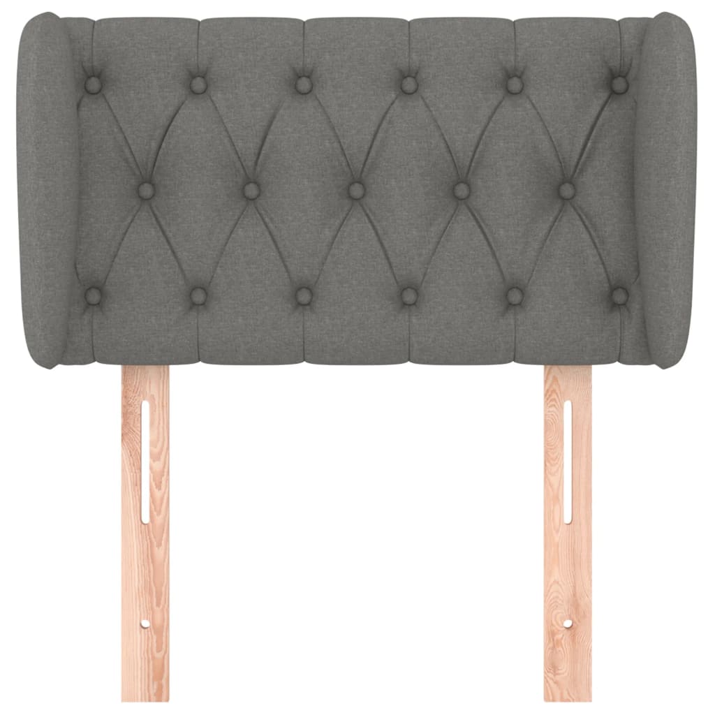 vidaXL Kopfteil mit Ohren Dunkelgrau 83x23x78/88 cm Stoff