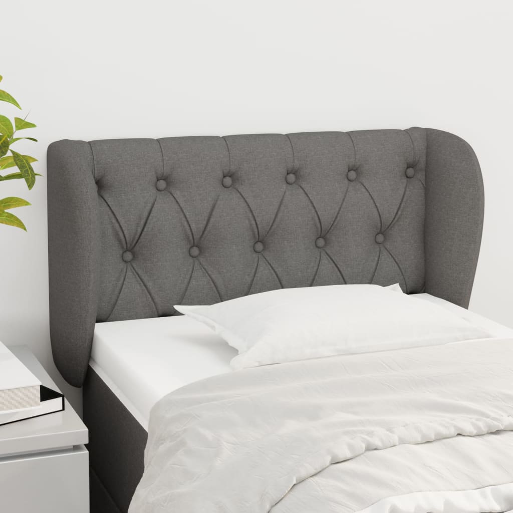 vidaXL Kopfteil mit Ohren Dunkelgrau 83x23x78/88 cm Stoff