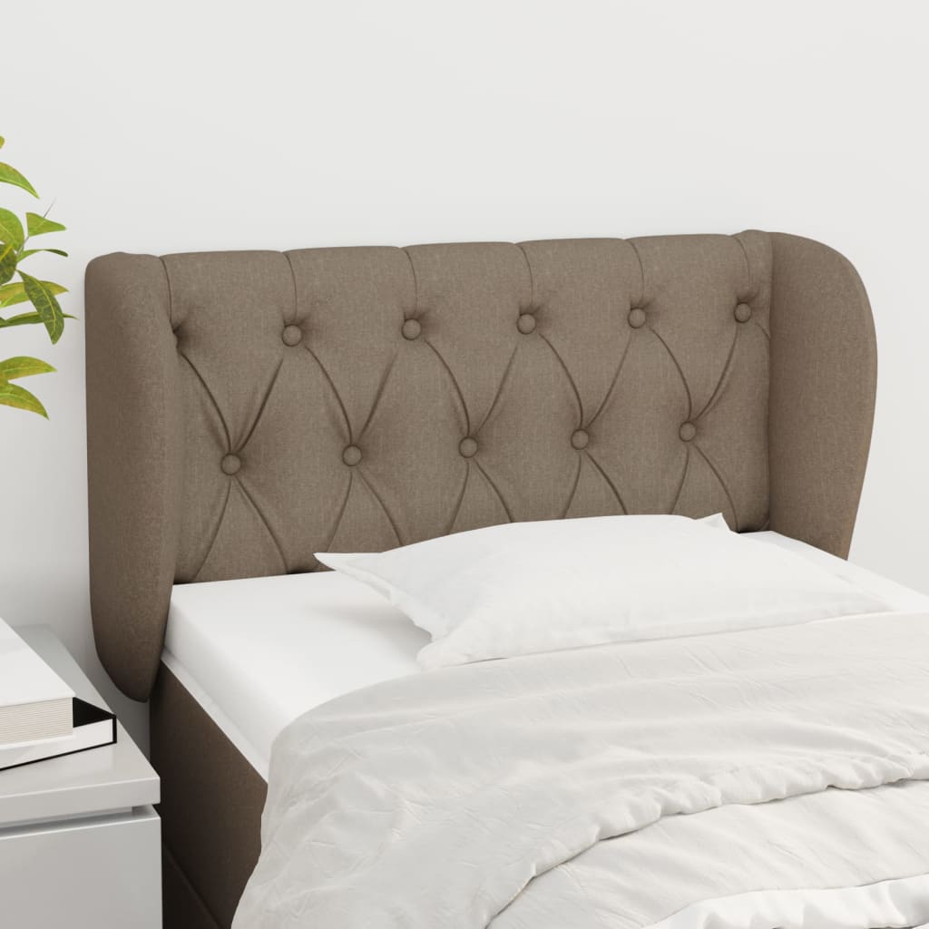 vidaXL Kopfteil mit Ohren Taupe 83x23x78/88 cm Stoff
