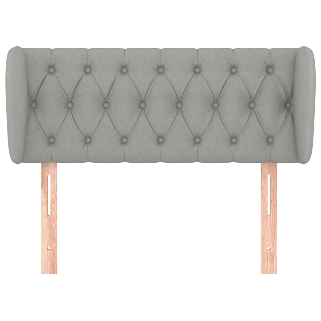 vidaXL Kopfteil mit Ohren Hellgrau 93x23x78/88 cm Stoff