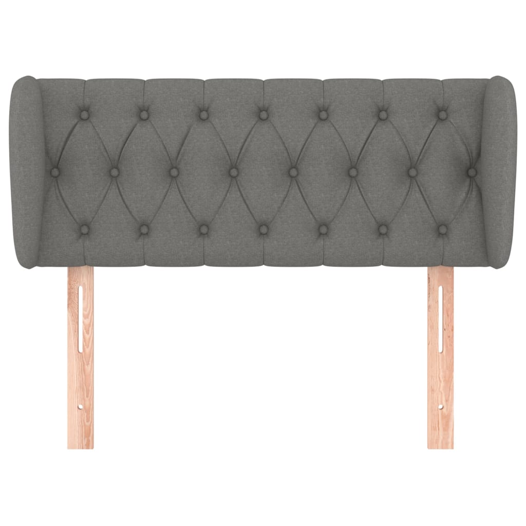 vidaXL Kopfteil mit Ohren Dunkelgrau 93x23x78/88 cm Stoff