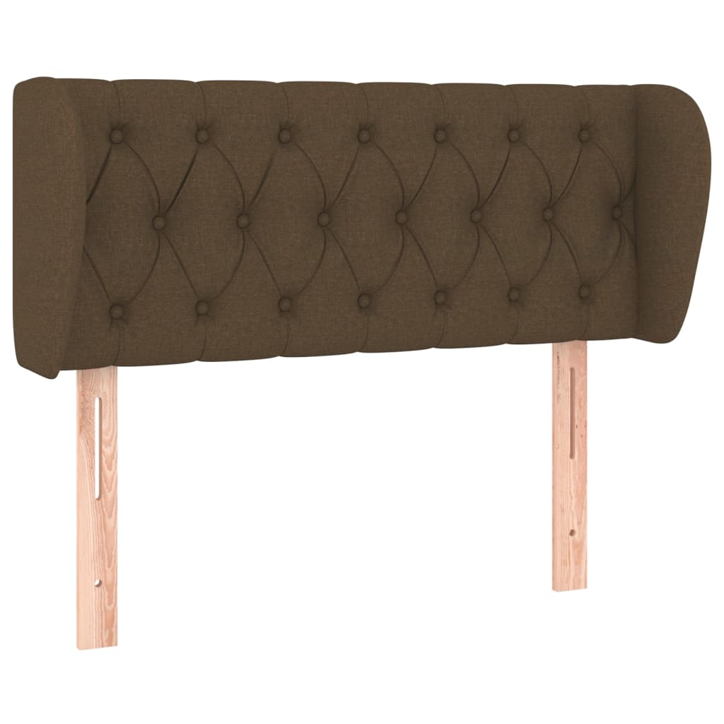 vidaXL Kopfteil mit Ohren Dunkelbraun 93x23x78/88 cm Stoff