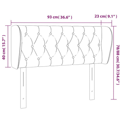 vidaXL Kopfteil mit Ohren Dunkelbraun 93x23x78/88 cm Stoff