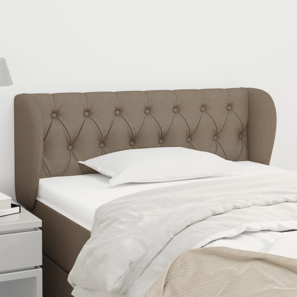 vidaXL Kopfteil mit Ohren Taupe 93x23x78/88 cm Stoff