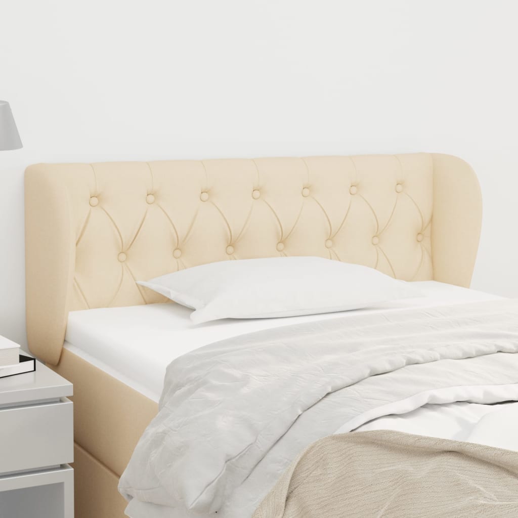vidaXL Kopfteil mit Ohren Creme 93x23x78/88 cm Stoff