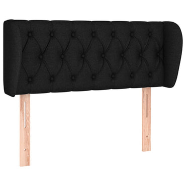 vidaXL Kopfteil mit Ohren Schwarz 103x23x78/88 cm Stoff