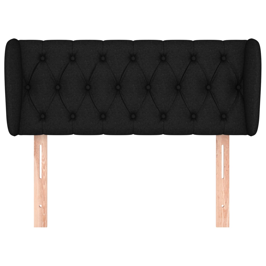 vidaXL Kopfteil mit Ohren Schwarz 103x23x78/88 cm Stoff