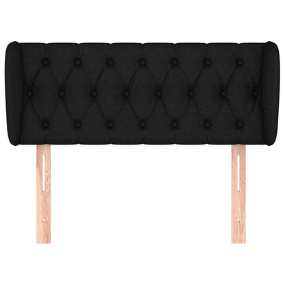vidaXL Kopfteil mit Ohren Schwarz 103x23x78/88 cm Stoff