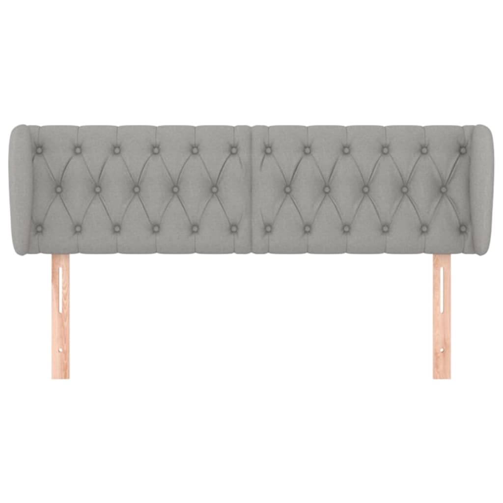 vidaXL Kopfteil mit Ohren Hellgrau 147x23x78/88 cm Stoff