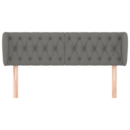 vidaXL Kopfteil mit Ohren Dunkelgrau 147x23x78/88 cm Stoff