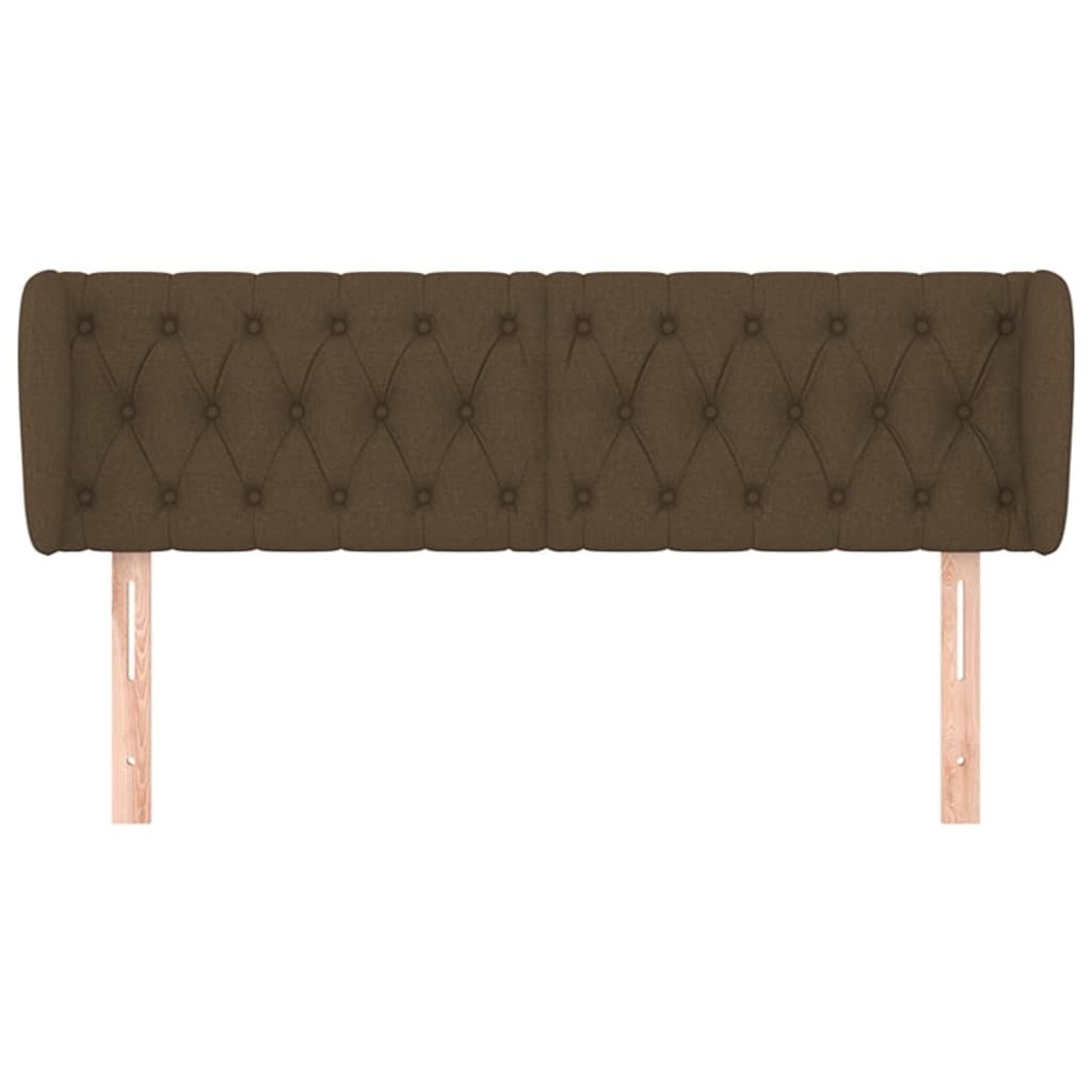vidaXL Kopfteil mit Ohren Dunkelbraun 147x23x78/88 cm Stoff