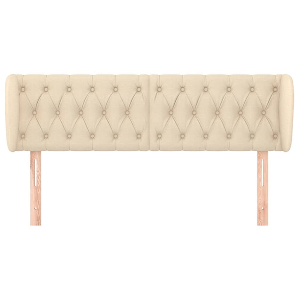 vidaXL Kopfteil mit Ohren Creme 147x23x78/88 cm Stoff