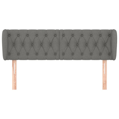 vidaXL Kopfteil mit Ohren Dunkelgrau 163x23x78/88 cm Stoff