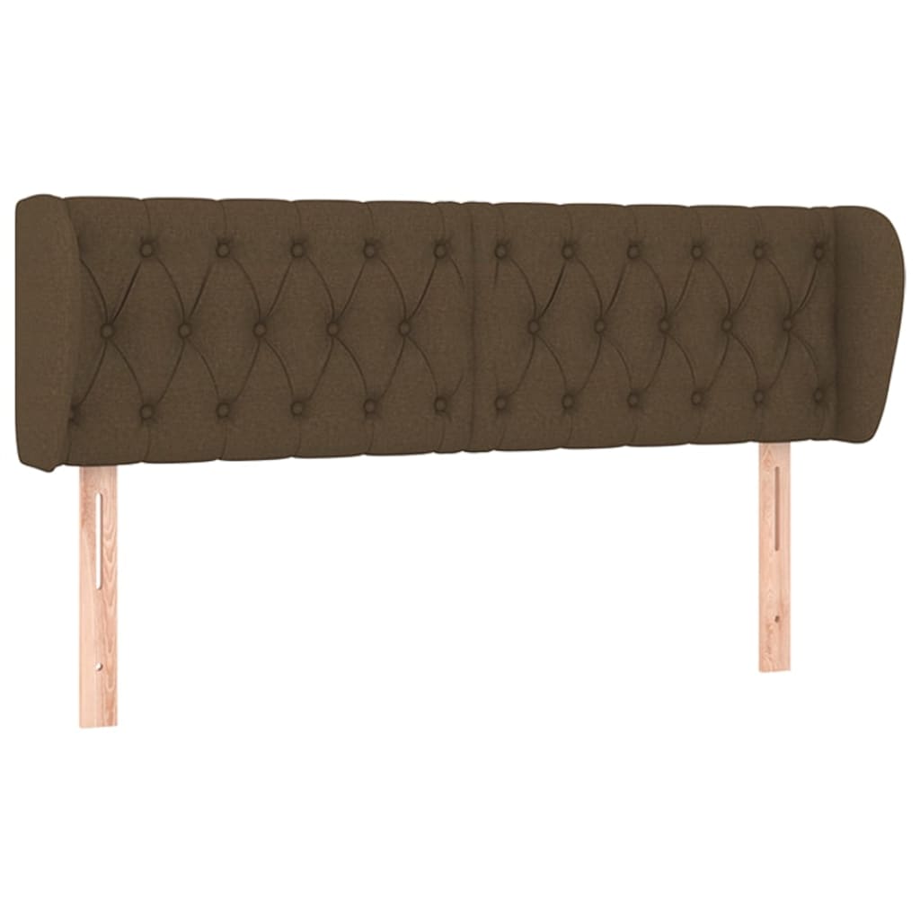 vidaXL Kopfteil mit Ohren Dunkelbraun 163x23x78/88 cm Stoff