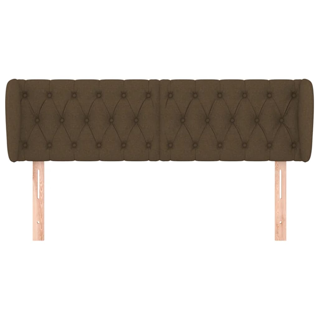 vidaXL Kopfteil mit Ohren Dunkelbraun 163x23x78/88 cm Stoff