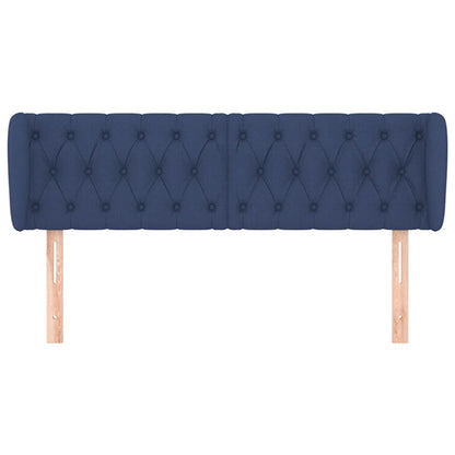 vidaXL Kopfteil mit Ohren Blau 163x23x78/88 cm Stoff