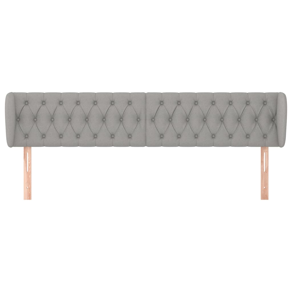 vidaXL Kopfteil mit Ohren Hellgrau 183x23x78/88 cm Stoff