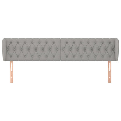 vidaXL Kopfteil mit Ohren Hellgrau 183x23x78/88 cm Stoff