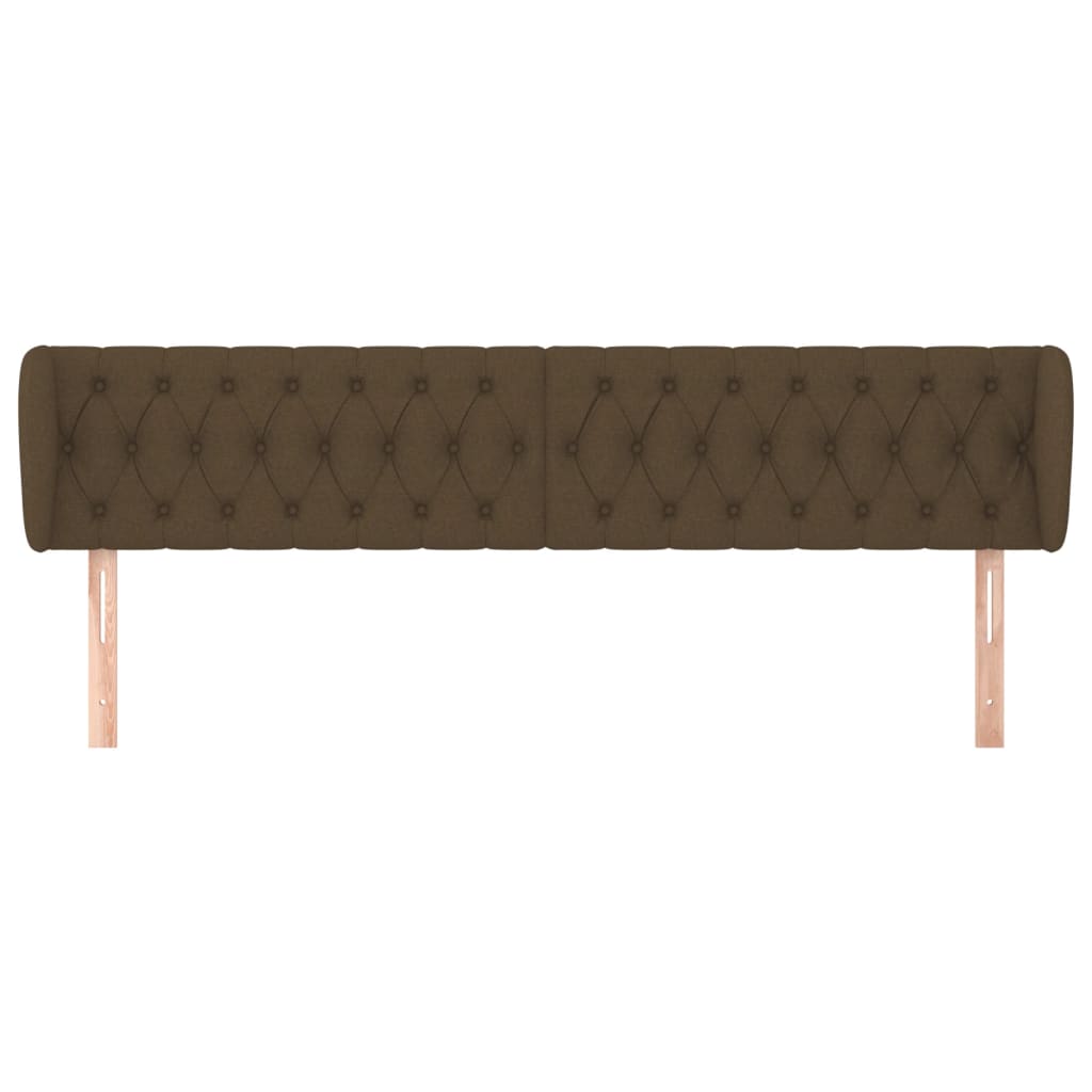 vidaXL Kopfteil mit Ohren Dunkelbraun 183x23x78/88 cm Stoff
