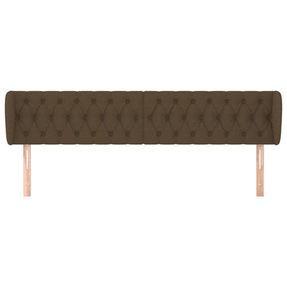 vidaXL Kopfteil mit Ohren Dunkelbraun 183x23x78/88 cm Stoff