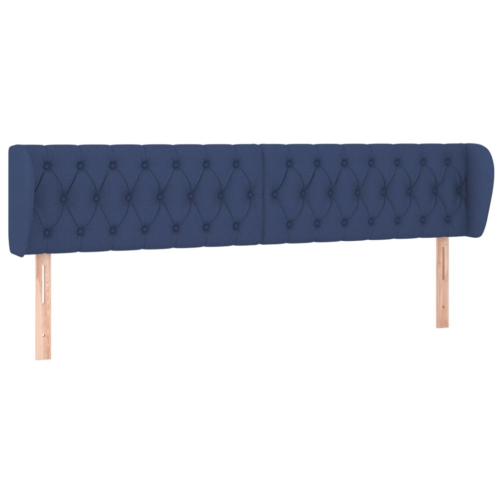 vidaXL Kopfteil mit Ohren Blau 183x23x78/88 cm Stoff