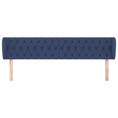 vidaXL Kopfteil mit Ohren Blau 183x23x78/88 cm Stoff