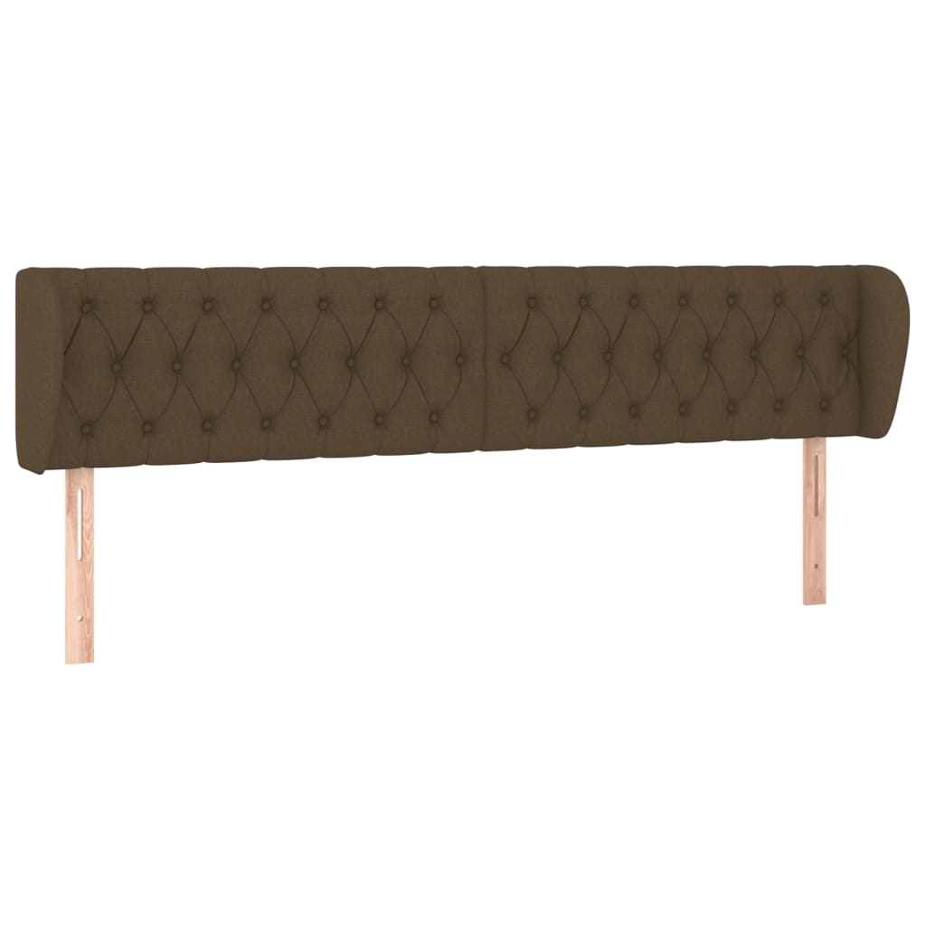 vidaXL Kopfteil mit Ohren Dunkelbraun 203x23x78/88 cm Stoff