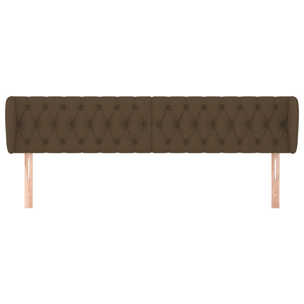 vidaXL Kopfteil mit Ohren Dunkelbraun 203x23x78/88 cm Stoff
