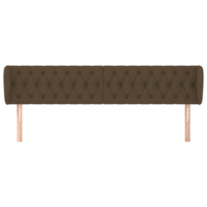 vidaXL Kopfteil mit Ohren Dunkelbraun 203x23x78/88 cm Stoff
