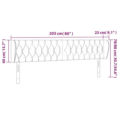 vidaXL Kopfteil mit Ohren Dunkelbraun 203x23x78/88 cm Stoff