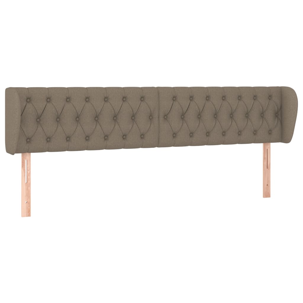 vidaXL Kopfteil mit Ohren Taupe 203x23x78/88 cm Stoff