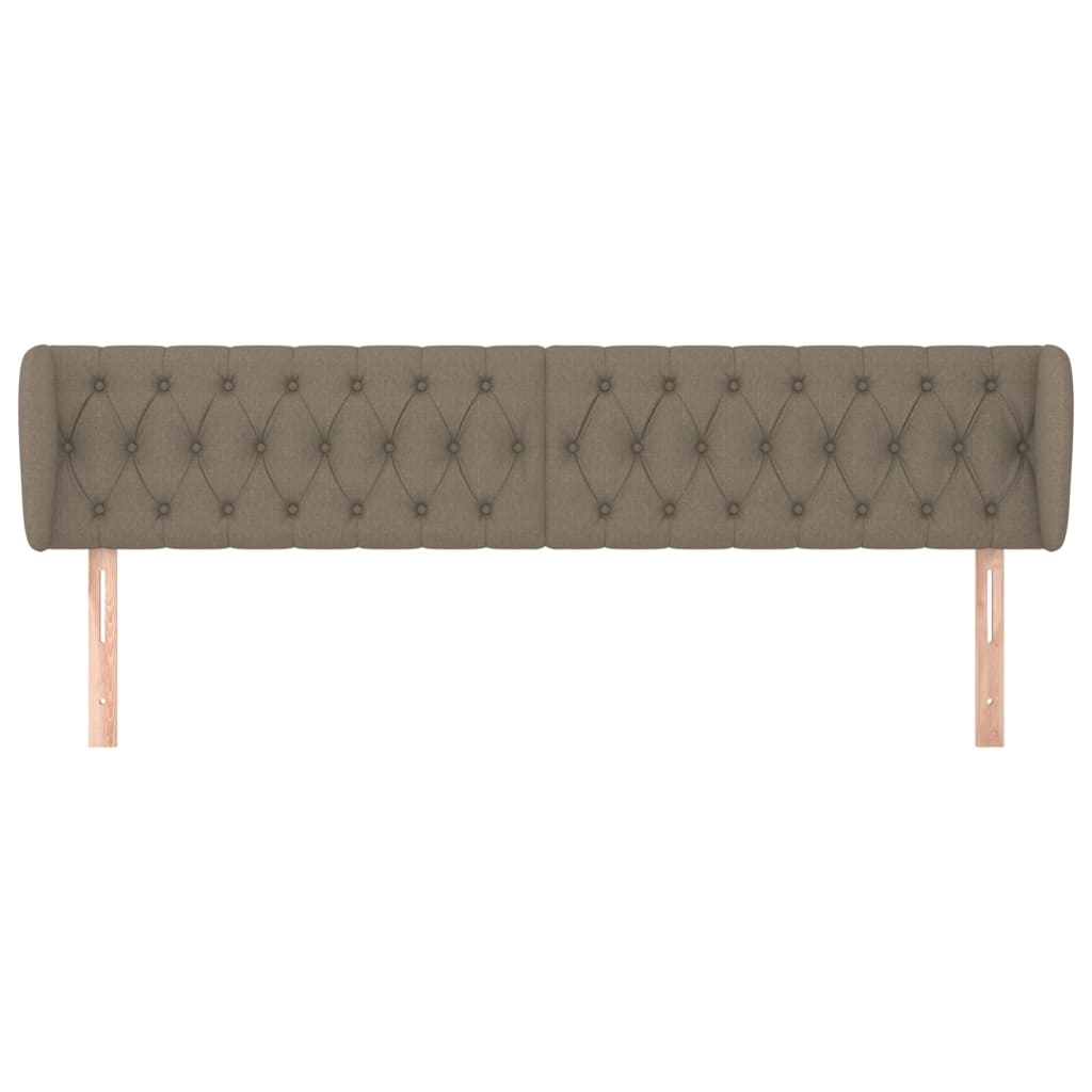 vidaXL Kopfteil mit Ohren Taupe 203x23x78/88 cm Stoff
