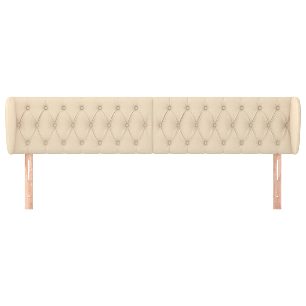 vidaXL Kopfteil mit Ohren Creme 203x23x78/88 cm Stoff