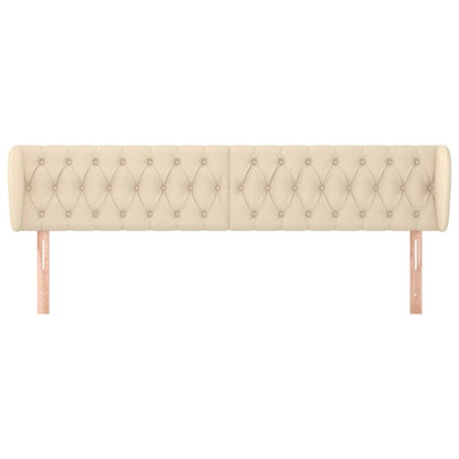 vidaXL Kopfteil mit Ohren Creme 203x23x78/88 cm Stoff
