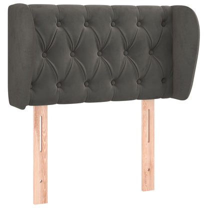 vidaXL Kopfteil mit Ohren Dunkelgrau 83x23x78/88 cm Samt